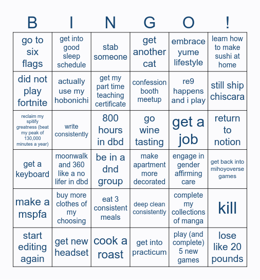 Runego Bingo Card