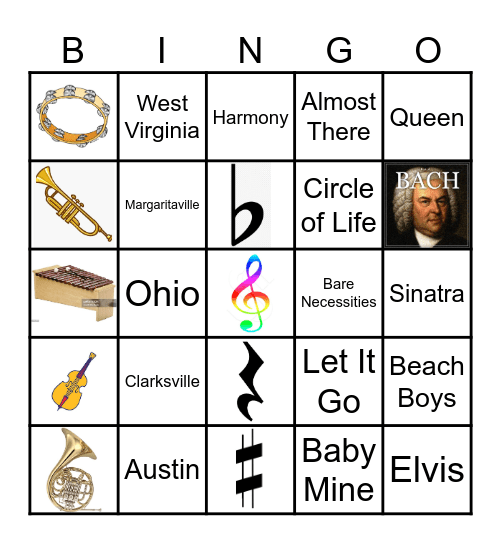Karaoke Bingo Card