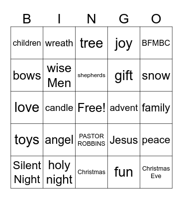 CHRISTMAS Bingo Card