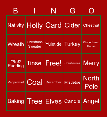 Christmas Bingo Card