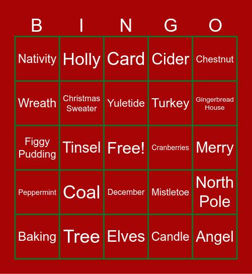 Christmas Bingo Card