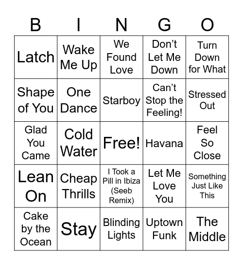 Party Like It's 2016 Bingo Card