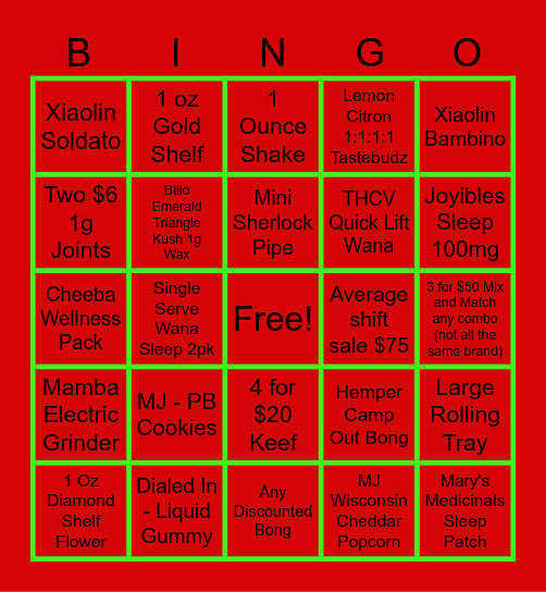 THE GREEN HOUSE PAGOSA Bingo Card