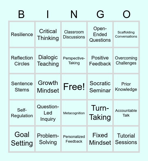 END OF SEMESTER BINGO GAME Bingo Card