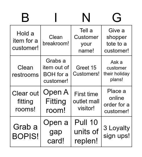 We Sell Bongo Bingo Card