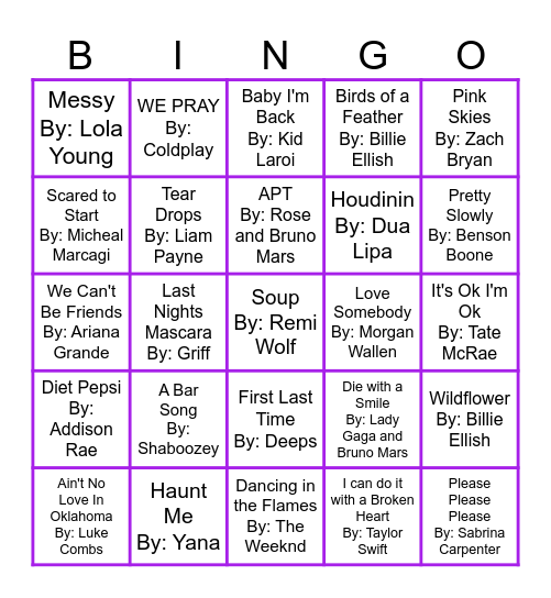 2024 Recap Round 1 Bingo Card