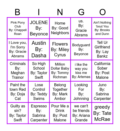 2024 Recap Round 3 Bingo Card