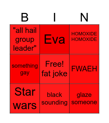 Ryan Bingo PT2 Bingo Card