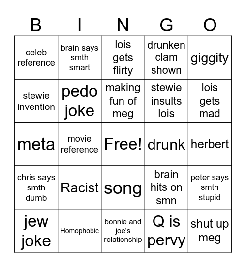FG Bingo Card