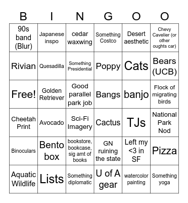 Emily's 40th Birthday Bingo Card