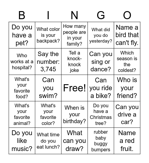 BINGO Card