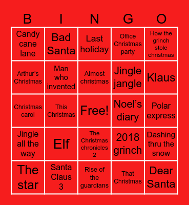 XMAS BINGO Card
