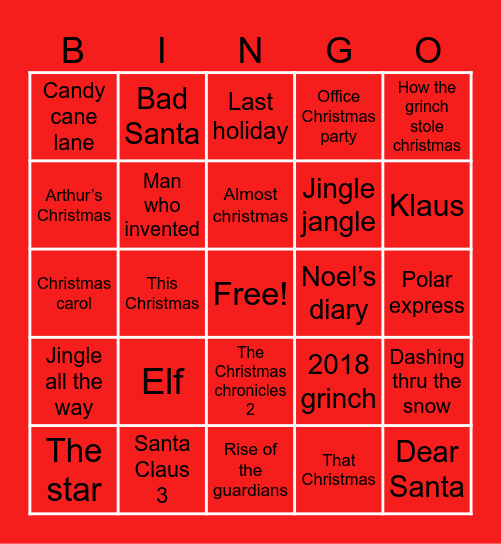 XMAS BINGO Card