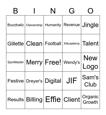 December 2024 Monthly Meeting Bingo Card