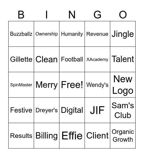 December 2024 Monthly Meeting Bingo Card
