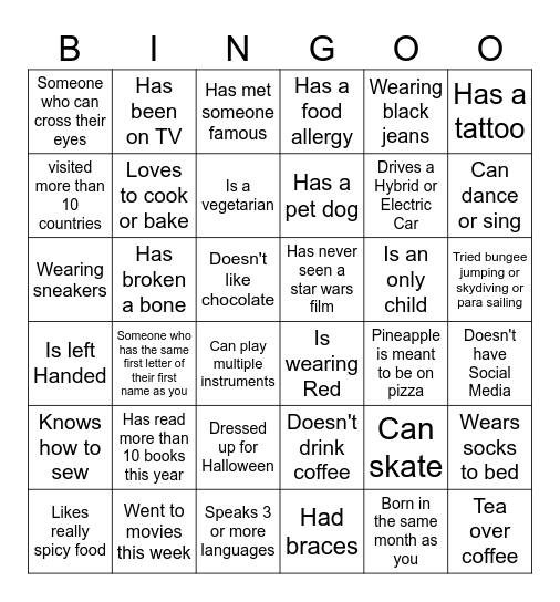 BINGO Card
