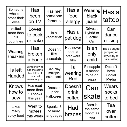 BINGO Card