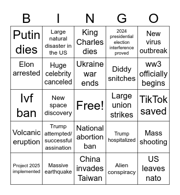 2025 Bingo Card