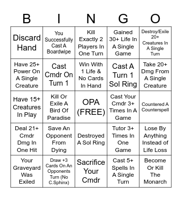 2024 OPA XMAS Bingo Card