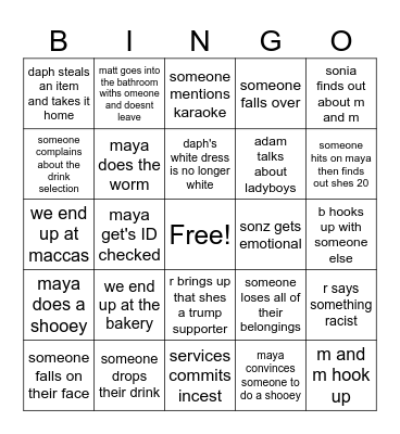 christmas party Bingo Card