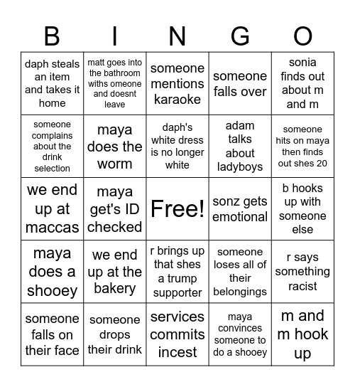 christmas party Bingo Card