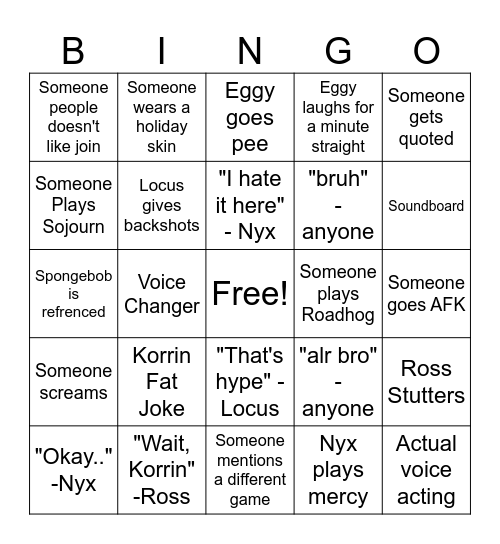 VA Bingo Card