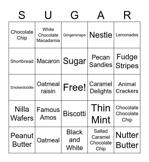 Cookie Celebration Bingo Card