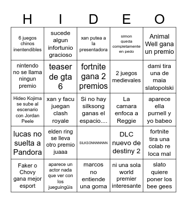 LOS GEM AWOR Bingo Card