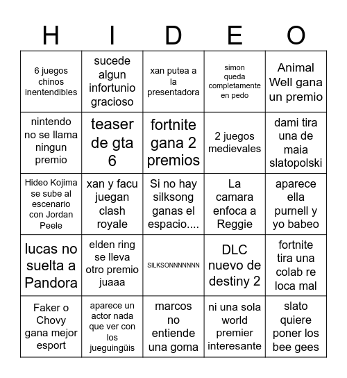 LOS GEM AWOR Bingo Card