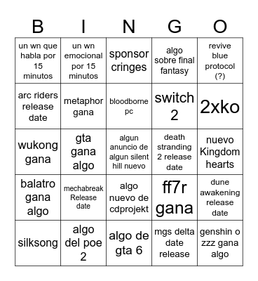 bingus Bingo Card