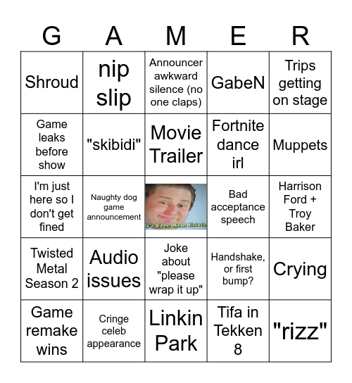 Game Awards Bingo Card