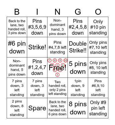 Bowling BINGO Card