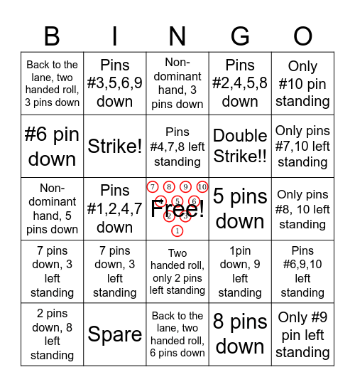 Bowling BINGO Card