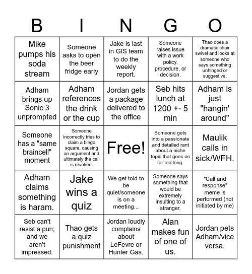 PIPELINES BINGO Card