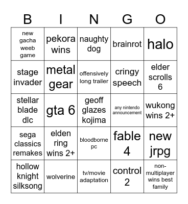 game farts Bingo Card