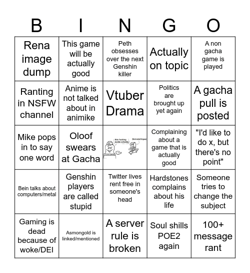 Mikecord Bingo Card