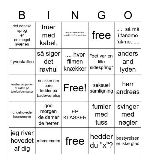 Amjad siger Bingo Card