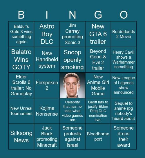 Game Awards Bingo Card