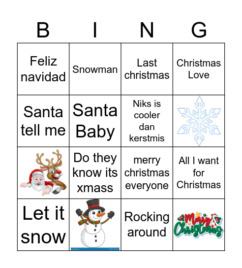 Christmas Swingo Bingo Card