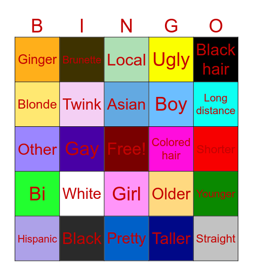 Kodi’s relationships Bingo Card