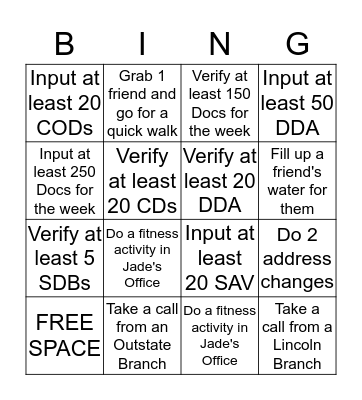 Bingo Bonanza Bingo Card