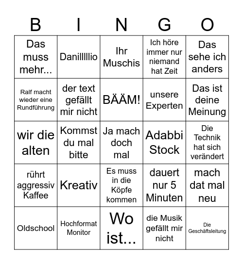 Ralf Bingo Card