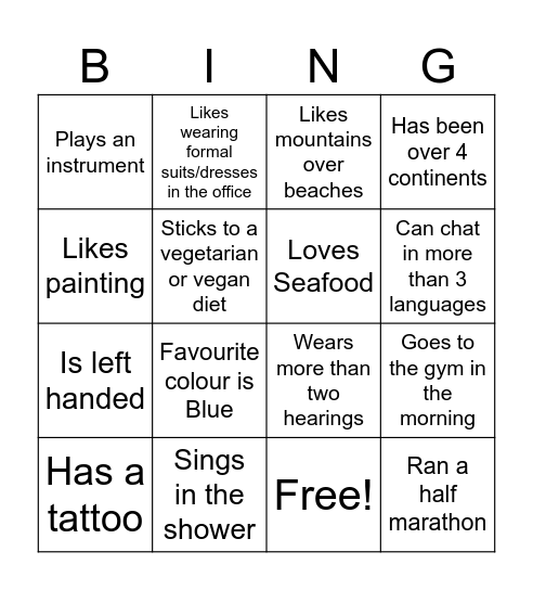 Barcelona Ice Breaker Bingo Card