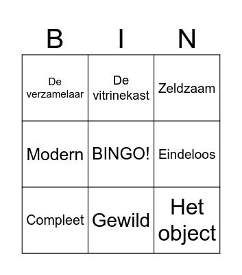 Pronkstukken Bingo Card