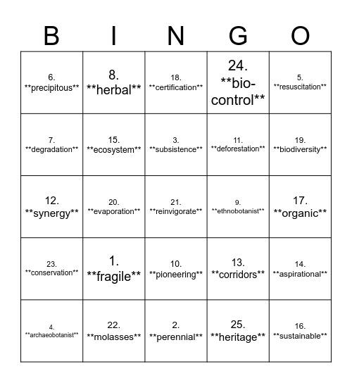 The return of the Huerango Bingo Card