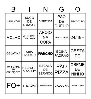 BINGO DO RANCHO Bingo Card