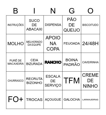 BINGO DO RANCHO Bingo Card