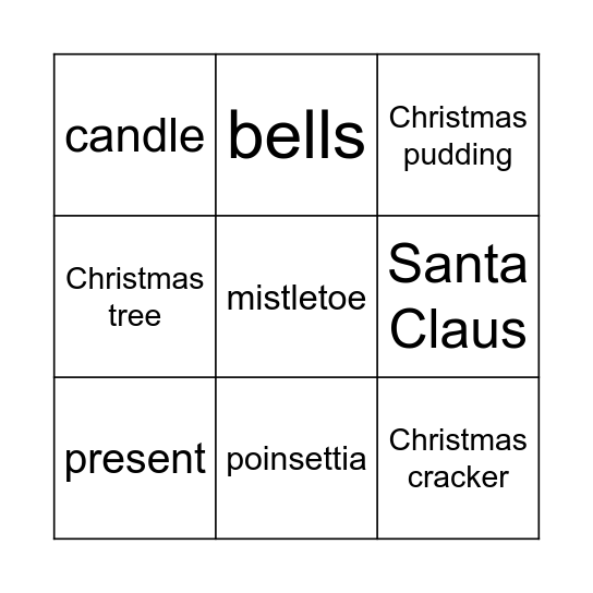 Christmas Bingo Card