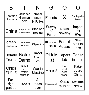 Lab Bingo Card