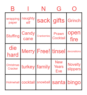 It's Brunch & Bingo XMAS EDITION Bingo Card